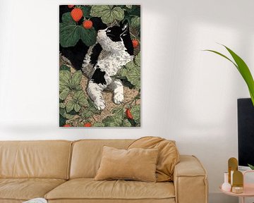 Kat in de Aardbeientuin van Thea