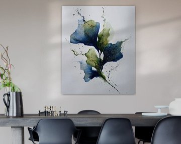 Bloemen in blauw van Thea