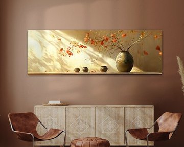 vases still life | Autumn Light Vase by Eye catching paintings
