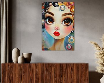 Girl with Bubbles by Eye catching paintings