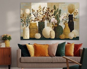 Modern Flower Arrangement Delight van Blikvanger Schilderijen