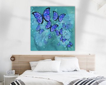 Droom van blauwe vlinders van Bianca Wisseloo