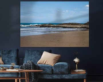 itzurun beach or zumaia beach in spain