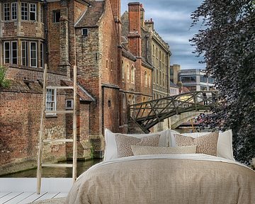 Queens College en Mathematical bridge in Cambridge, Engeland