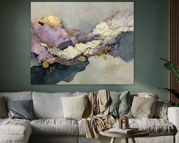 Abstract painting | Golden Clouds by Zen and More