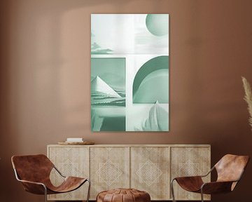 Surreal landscape in warm green tones by Irene Ibanez