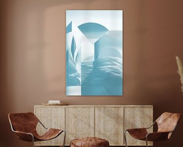 Surrealistic landscape in warm blue tones by Irene Ibanez