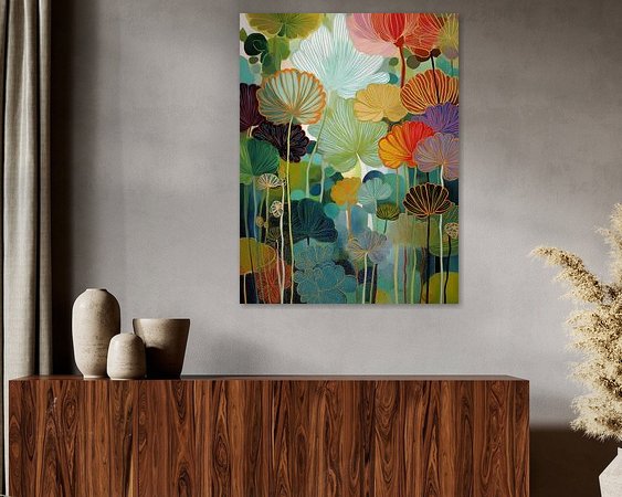 Voorbeeld van het werk in een kamer