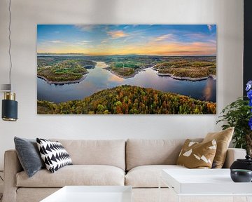 Luchtfoto van Rotestein in Harz, Duitsland