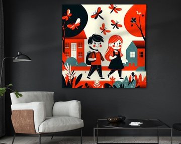 Les enfants à l'école sur Tatjana Korneeva