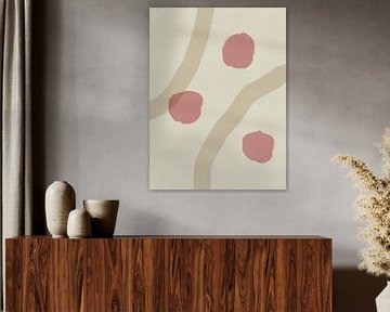 Minimalistische abstracte vormen en lijnen in zachte pasteltinten