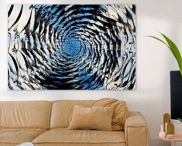 Abstracte cirkel patronen met achtergrond van rechthoeken van Lisette Rijkers