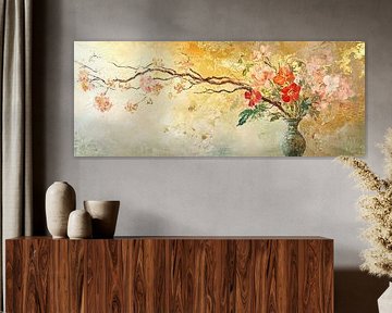 flower still life | Vase and Branch by Eye catching paintings
