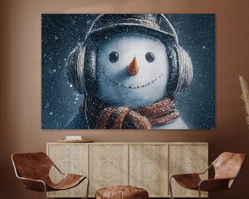 Snowman Headphones | Cold Beats by ARTEO Paintings