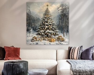 Christmas tree | Christmas Tree in Snow by Abstract Painting