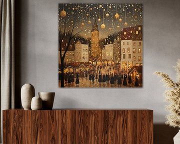 Beleuchtete Winternacht