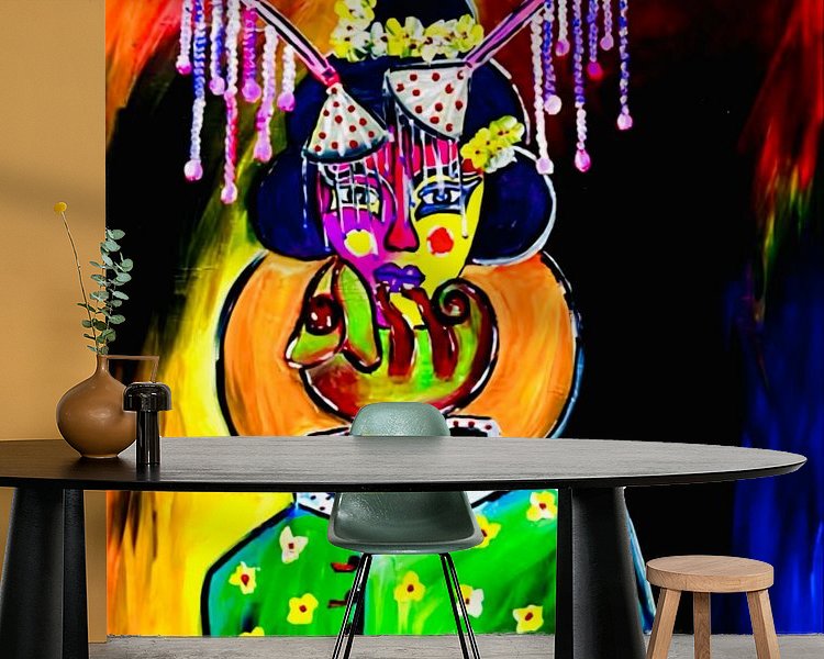 Voorbeeld van het werk in een kamer