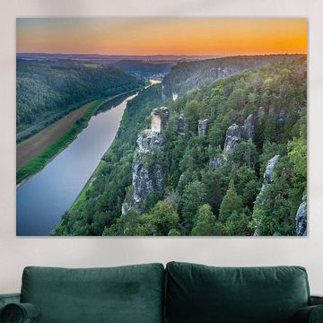 Blick von der Basteiaussicht auf die Elbe von t.ART