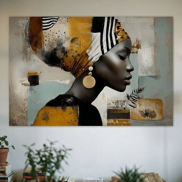 Golden Rhythm, modern and abstract portrait