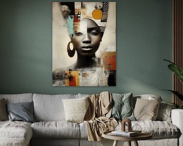 Urban Sun, modernes und abstraktes Porträt einer afrikanischen Frau