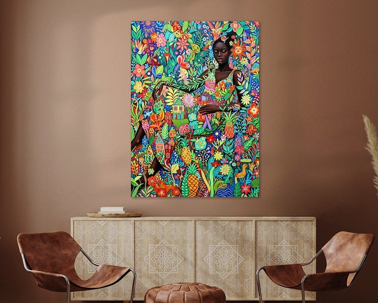 Voorbeeld van het werk in een kamer