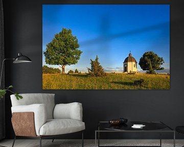 Juniper heath "Alter Berg" with St Joseph's Chapel near Böttingen in the Upper Danube Nature Park by BlattArt - Christine Horn