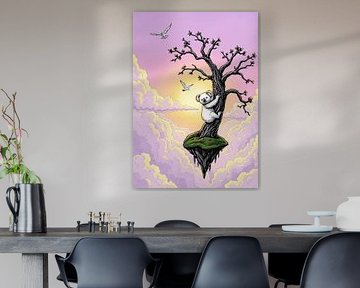 Floating Tree in the Clouds – Koala Dreamscape Art by MIROKKU