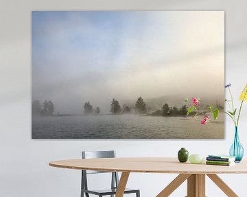 Mist over de Schwackenreuter meren bij Mühlingen-Schwackenreute van BlattArt - Christine Horn