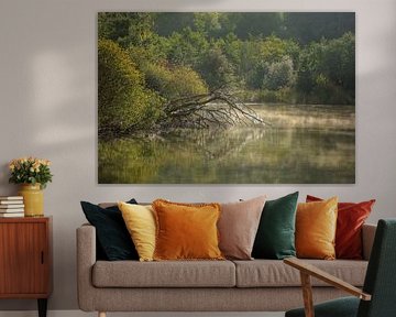 Schwackenreuter Gezien landschap aan het meer bij Mühlingen van BlattArt - Christine Horn