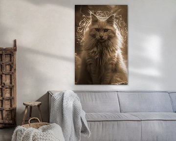 Chat blanc mystique - Aura hivernale symbolique sur Erika Kaisersot