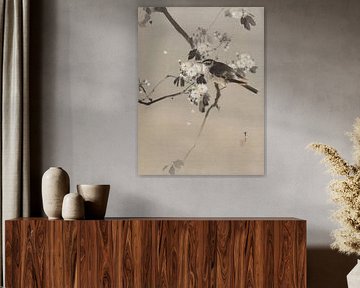 Watanabe Seitei - Birds on a flowering branch (1887) by Peter Balan