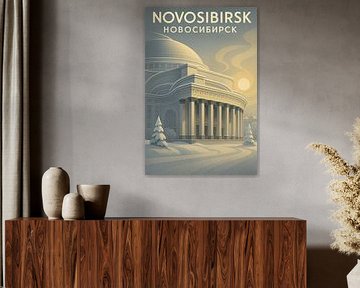 Affiche de l'opéra de Novossibirsk - Sibérie Hiver Voyage Art Print
