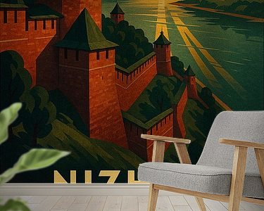 Voorbeeld van het werk in een kamer