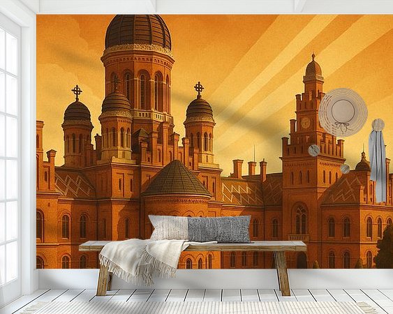 Voorbeeld van het werk in een kamer