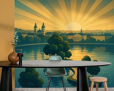 Voorbeeld van het werk in een kamer