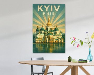 Poster de la cathédrale Sainte-Sophie de Kiev - Ukraine Capital &amp ; Dnieper River Art