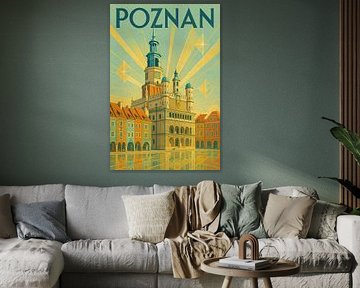 Affiche de la mairie de Poznan - Place du marché de la Renaissance &amp ; maisons colorées