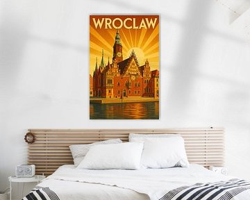 Poster de l'ancien hôtel de ville de Wroclaw - Place du marché &amp ; Architecture gothique Art