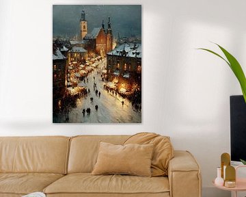 Warm Christmas Market by Abstract Painting