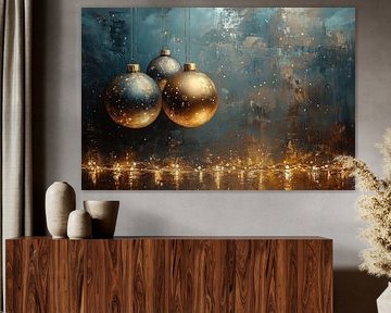 Christmas baubles | Golden Balls by Abstract Painting