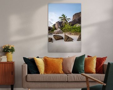 Op het droomstrand op La Digue (Seychellen) van t.ART