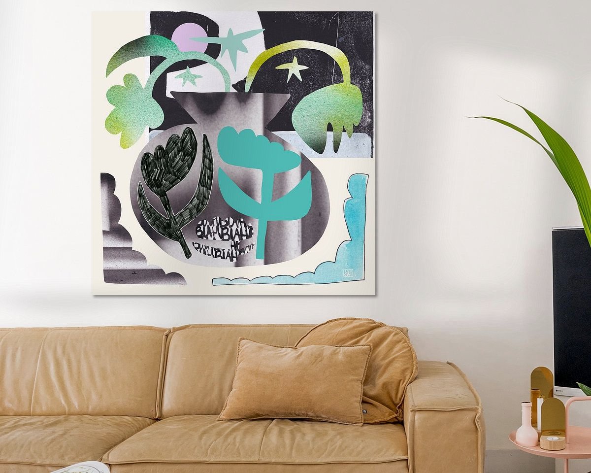 Voorbeeld van het werk in een kamer