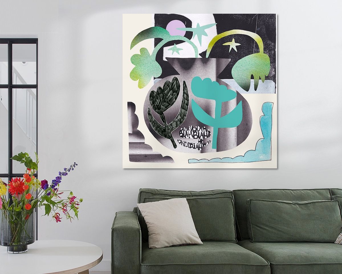 Voorbeeld van het werk in een kamer