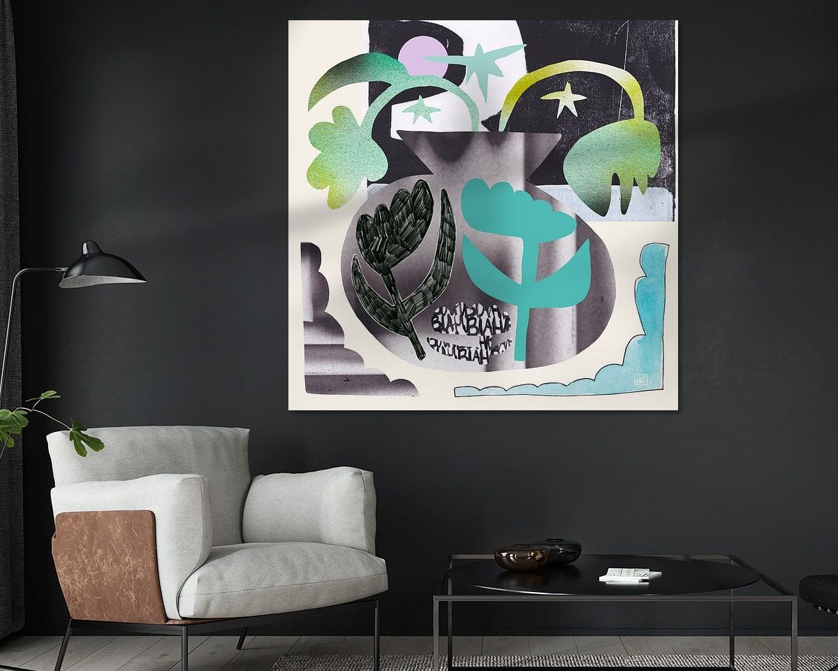 Voorbeeld van het werk in een kamer