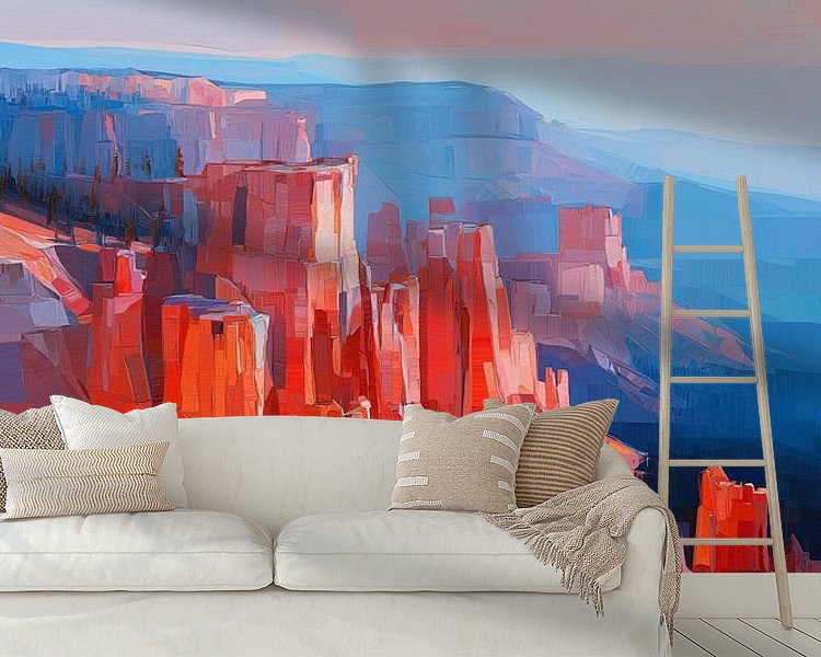 Voorbeeld van het werk in een kamer