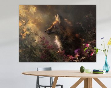 Vos in het schijnsel van licht