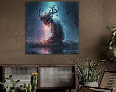 Voorbeeld van het werk in een kamer