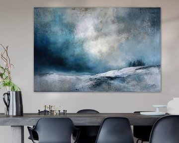 Dramatic Winter Landscape in Fine Art style - Snow, Fog and Blue Skies