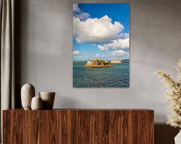 Uitzicht vanaf Pointe-de-Penn-al-Lann naar Ile Louet, bij Carantec, Bretagne van Christian Müringer