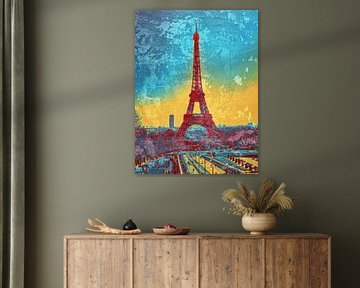 Paris - The Eiffel Tower Duo Tone by Lindenthal.ART